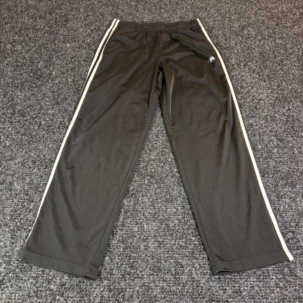 Adidas Primegreen Track Pants Mens Large Black White 3 Stripe Athletic Trousers